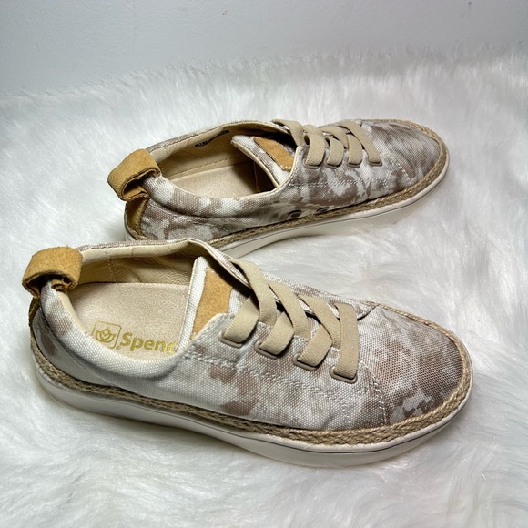Spenco Malibu Lace Women Gray Tie Dye Slip On Comfort Jute Tennis Shoe Size 6B - Picture 4 of 9